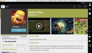 Search and Install Clash of Clans